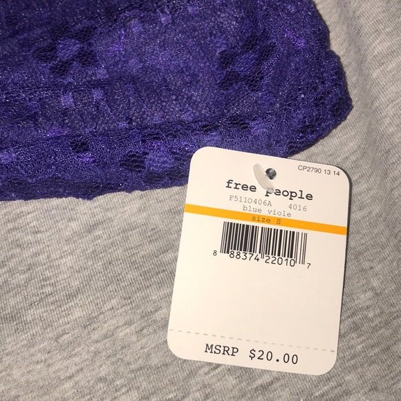 NWT Free People Bralette S MSRP $20 Blue Violet - Picture 6 of 8